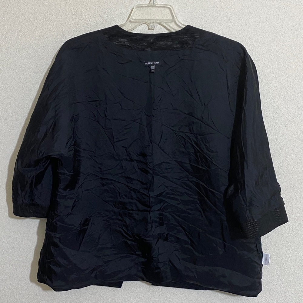 NWOT EILEEN FISHER Relaxed-Fit Textured Jacket w 3/4 Sleeve Women's Size XL - Picture 5 of 9